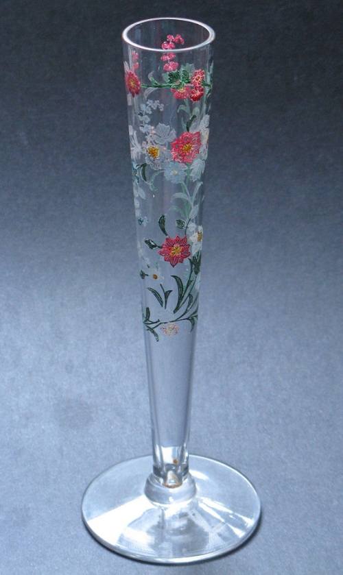 Tiffin Rambling Rose Enameled Bud Vase