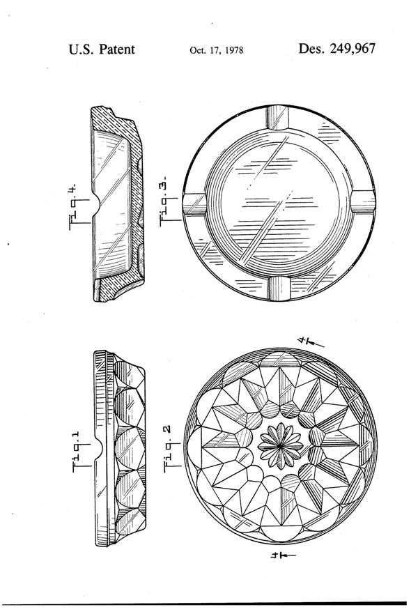 Anchor Hocking Fairfield Ash Tray Design Patent D249967-2