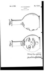 New Martinsville Silly Toby Decanter Design Patent D 74183-1