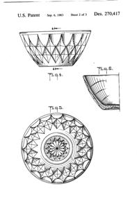 Anchor Hocking Crown Point Bowl Design Patent D270417-3