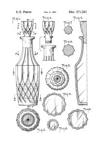 Anchor Hocking Crown Point Decanter Design Patent D271282-2