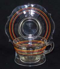 L. E. Smith Mount Pleasant Crystal Cup and Saucer