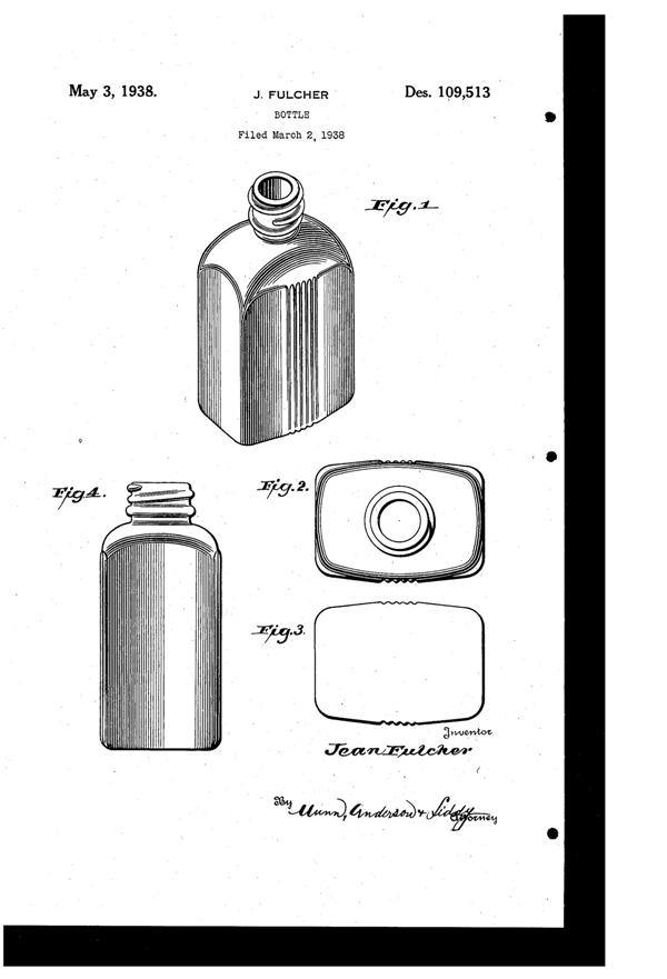 Maryland Glass Corporation Bottle Design Patent D109513-1