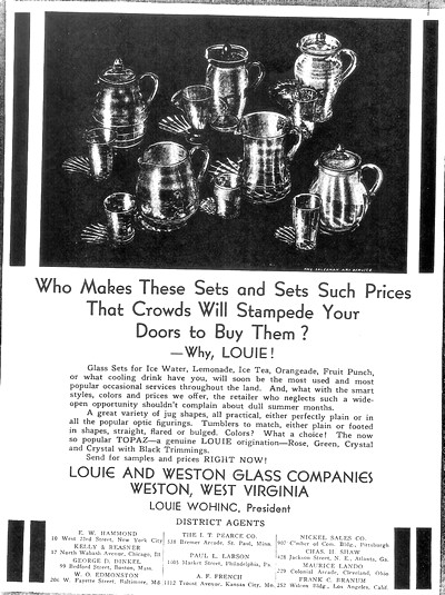 Louie Glass Beverage Sets Advertisement