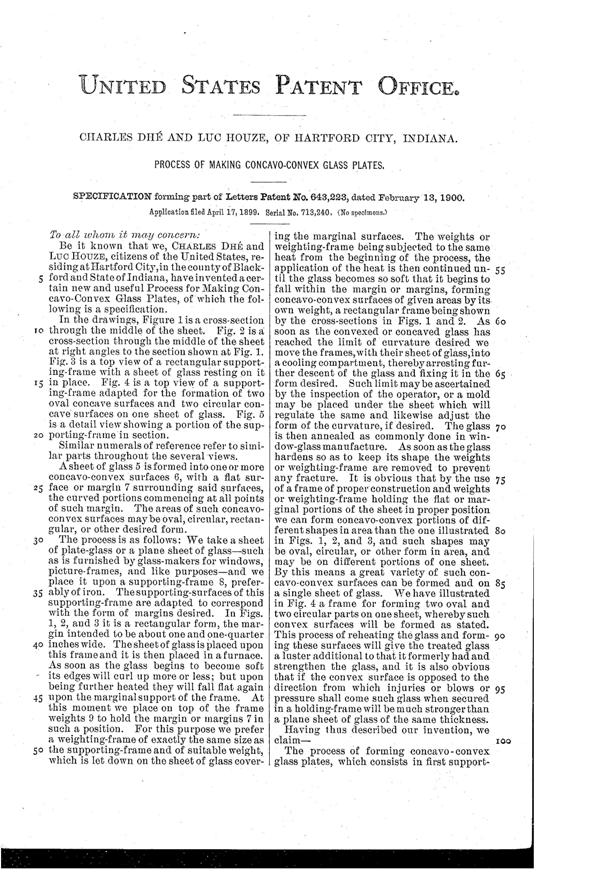 Houze Concavo-Convex Glass Plates Patent  643223-2