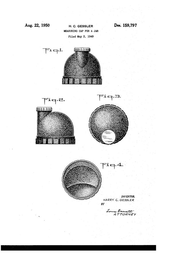 Medco Measuring Cap Design Patent D159797-1