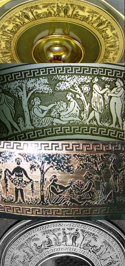 Unknown Border Etch w/ Greek Key & People
