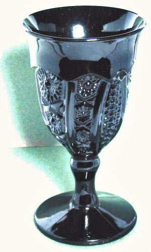 Indiana # 123 Paneled Daisy and Finecut Goblet