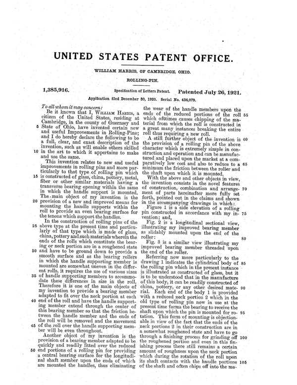 Imperial Manufacturing Rolling Pin Patent 101385916-2