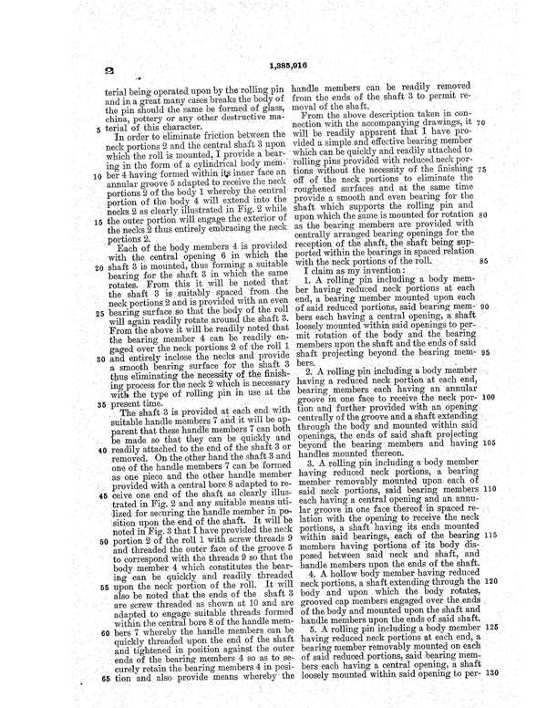 Imperial Manufacturing Rolling Pin Patent 101385916-3