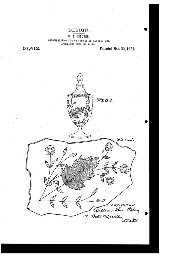 Osborne Cutting Design Patent D 57412-1