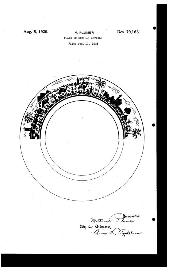 Plumer Border Etch with Desert Scene Design Patent D 79163-1