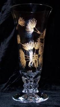 Fostoria #   7  Milkweed Crystal Print Vase