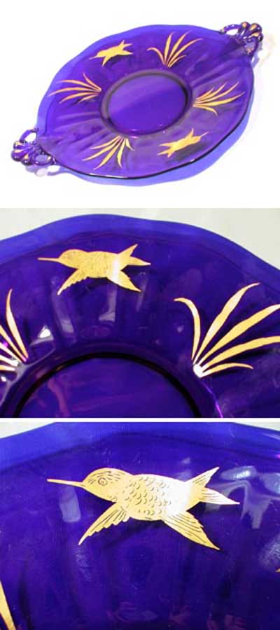 Fostoria Dec 509 Hummingbird Gold Decoration