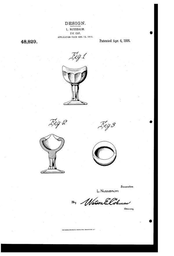 Nussbaum Eye Cup Design Patent D 48829-1
