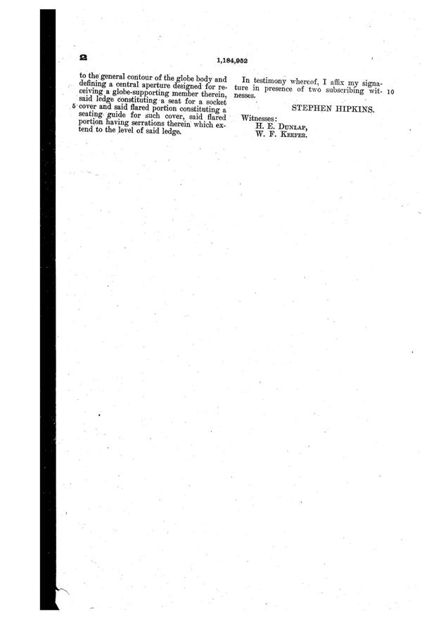 Belmont Light Fixture Patent 1184952-3