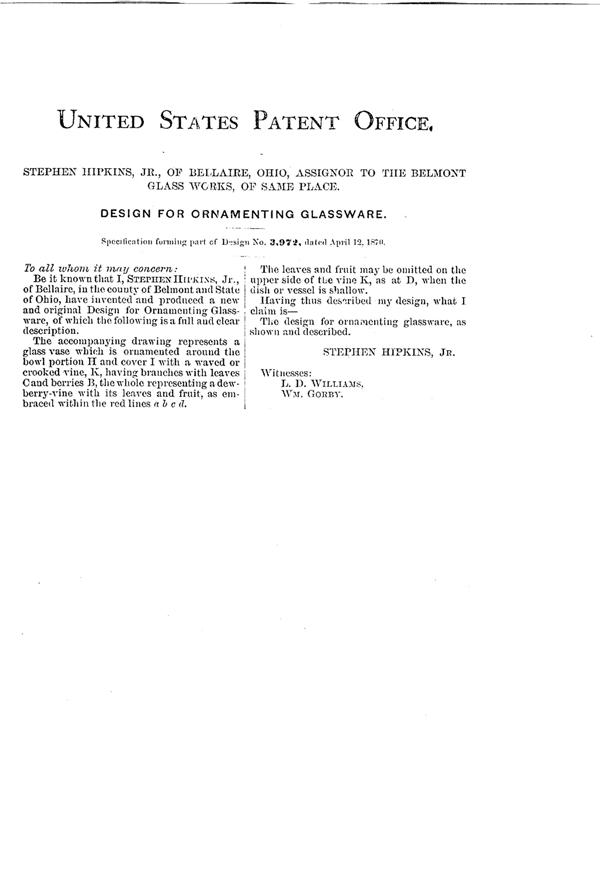 Belmont Covered Compote Design Patent D  3972-2