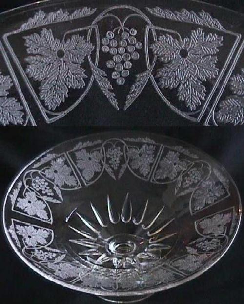 Unknown Grape Etch on New Martinsville Bowl