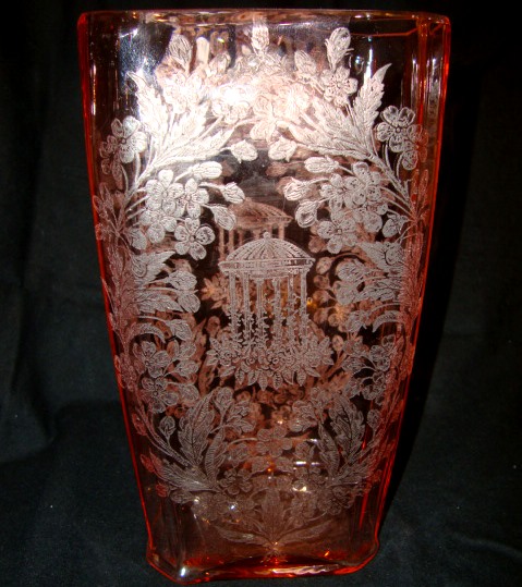 Paden City Utopia Etch on #411 Mrs. B Vase