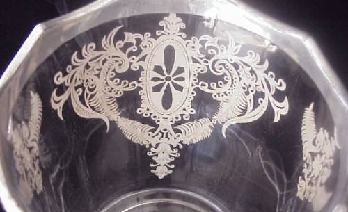 Lotus #  63 Silver Overlay on Cambridge Blank
