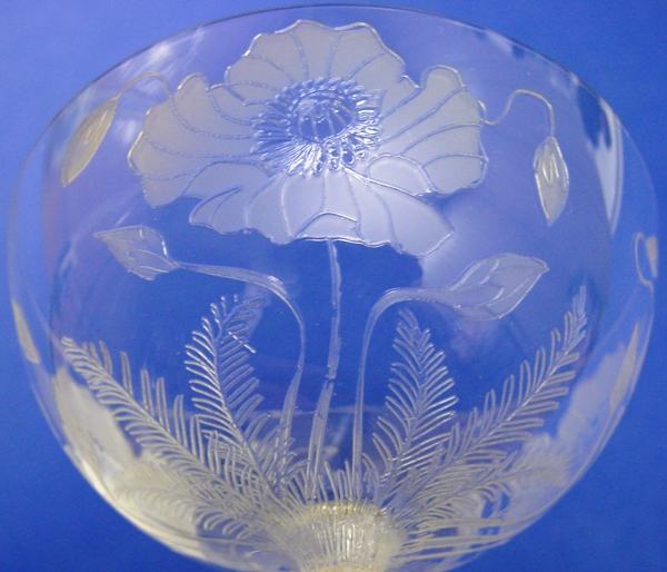 Dorflinger Kalana Poppy Etch