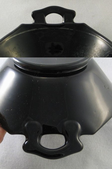 L. E. Smith Handle on Small Hexagonal Bowl