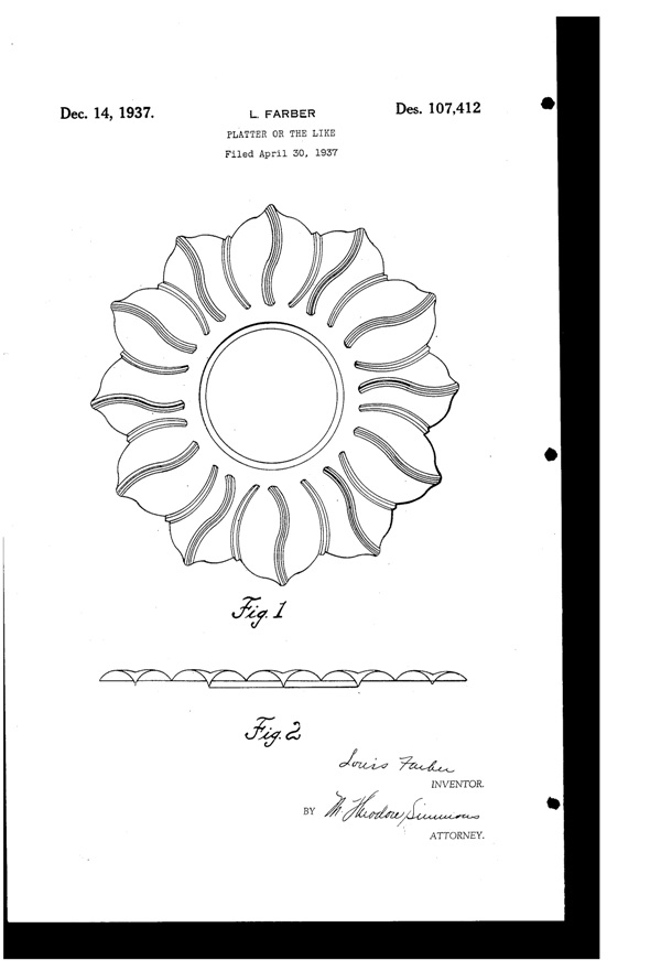 Farber Platter Design Patent D107412-1