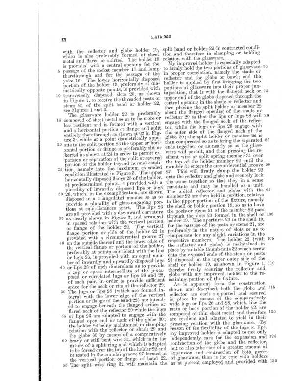 Beardslee Chandelier Light Fixture Patent 1419920-4
