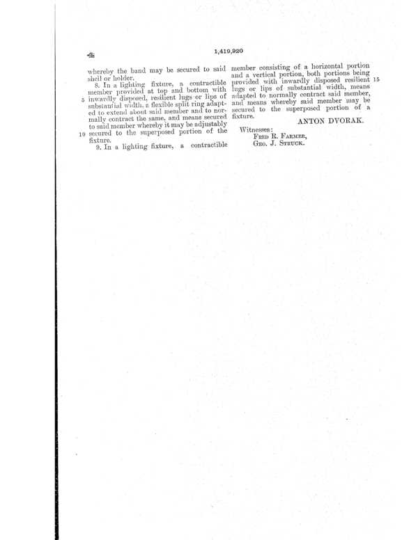 Beardslee Chandelier Light Fixture Patent 1419920-6