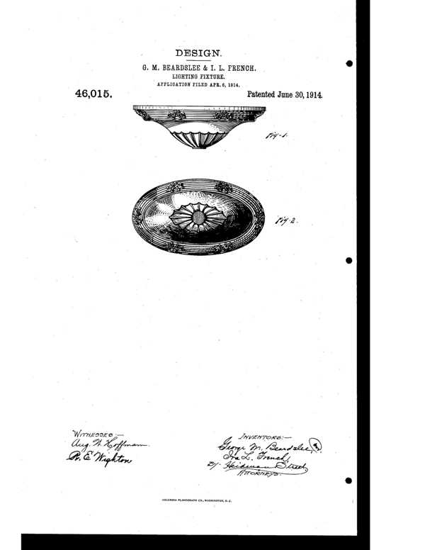 Beardslee Chandelier Light Fixture Design Patent D 46015-1