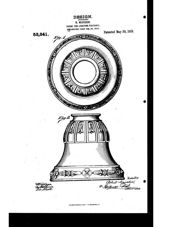 Beardslee Chandelier Light Fixture Shade Design Patent D 53341-1