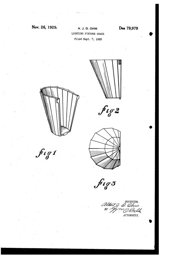 Beardslee Chandelier Light Fixture Shade Design Patent D 79979-1