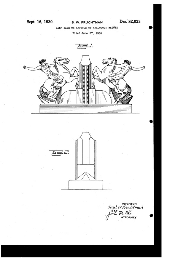 Everlite Novelty Lamp Design Patent D 82023-1