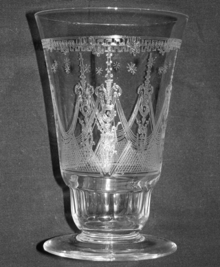Unknown Footed Tumbler w/ Needle Etch