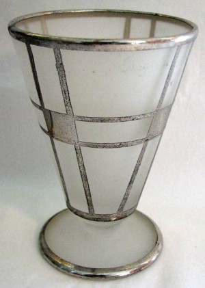 Unknown Deco Tumbler w/ Silver Overlay