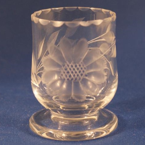 Unknown Footed Toothpick w/ Cornflower Cut