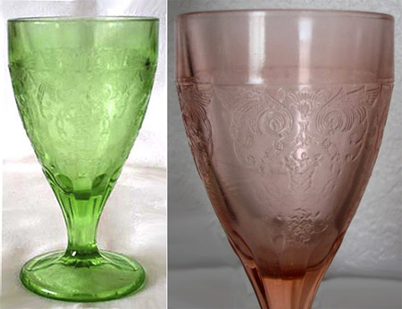 Unknown Mold Etched Footed Goblet