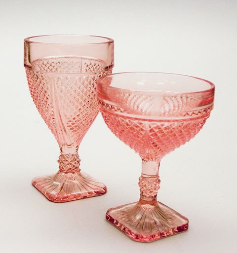 L. E. Smith # 1776 Early American Goblet & Sherbet
