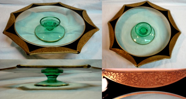 Unknown Cake Stand w/ Rambler Rose Border
