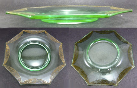 Unknown Octagon  Plate with Rambling Rose Decoration