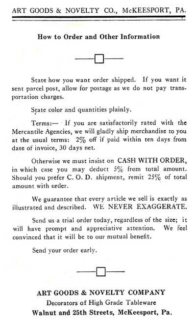Art Goods and Novelty Company Catalog Page  2