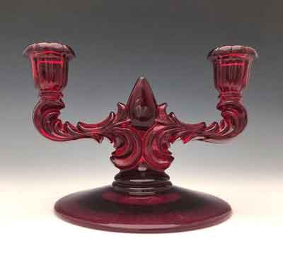 New Martinsville #4457 “Teardrop” Two-Light Candlestick