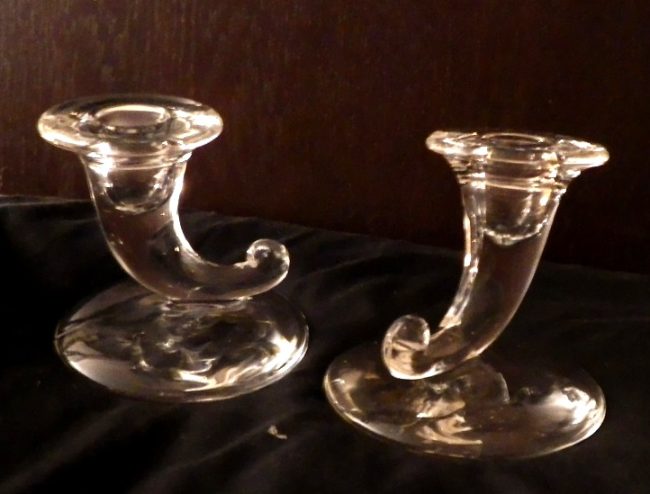 New Martinsville # 653 Cornucopia Candlesticks
