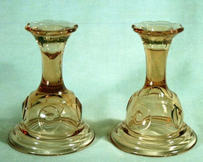 New Martinsville #  37 "Moondrops" or Georgian Bell Shaped Candlesticks