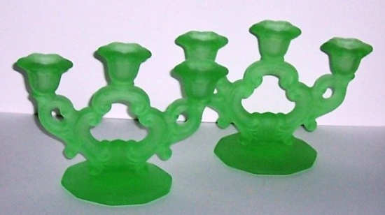 Cambridge # 638 Triple Keyhole Candlesticks