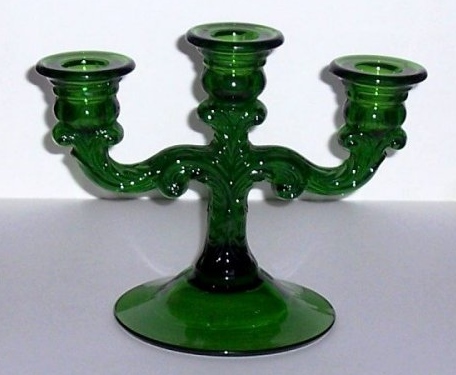 Cambridge #1307 Emerald Candlestick