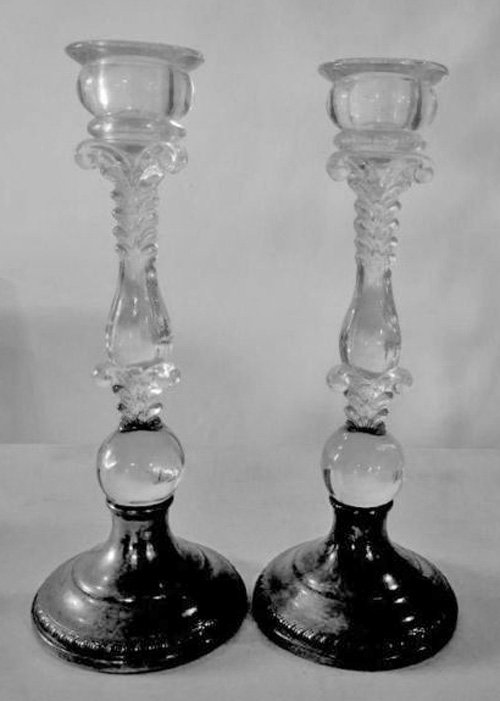 Cambridge #3121 Candlestick Modified w/ Sheffield Sterling Base