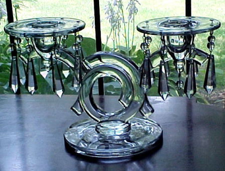 Cambridge # 520 Pristine Candlestick w/ Lustres