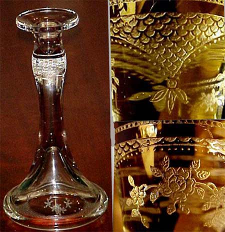 Fostoria #2275 Candlestick w/ #267 Virginia Etch