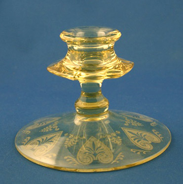 Fostoria #2324 Candlestick with Trojan Etch